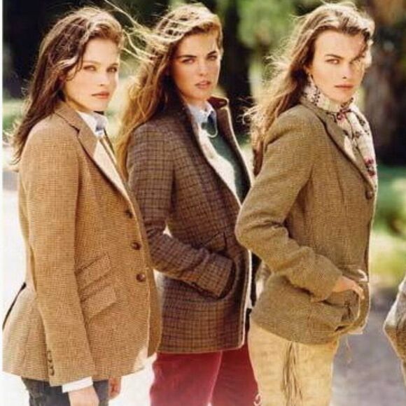 Oscar de la Renta Vintage Oversized blazer 42R. Mens Tweed tan brown houndstooth - Picture 2 of 16